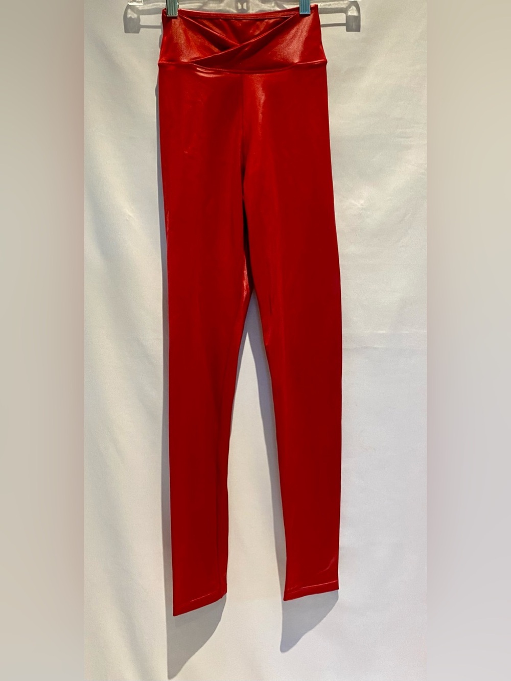 Mina Metallic Red High-Waist Leggings